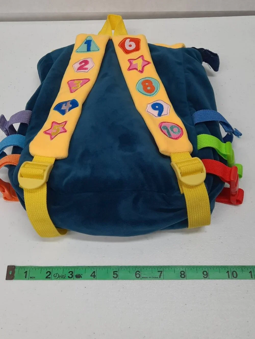 White Dolphin Toys Toddler Busy Board Activity Backpack Plush Sensory Travel Bag